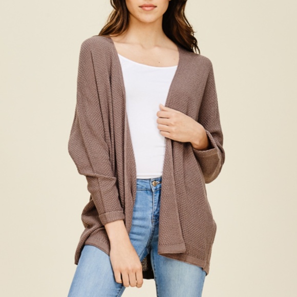 felicias Sweaters - NWT Mocha Lightweight Cardigan